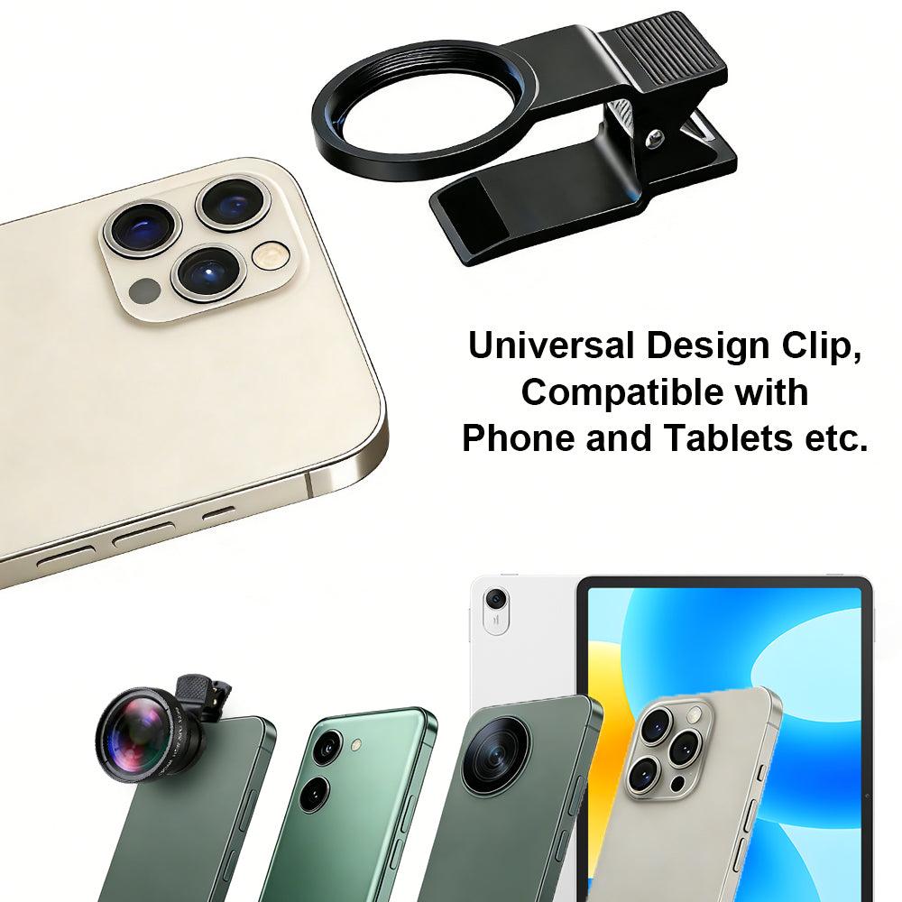 3-in-1 Clip-on Phone Camera Lens Kit – Macro, Wide Angle & CPL Filter for Smartphone Photography