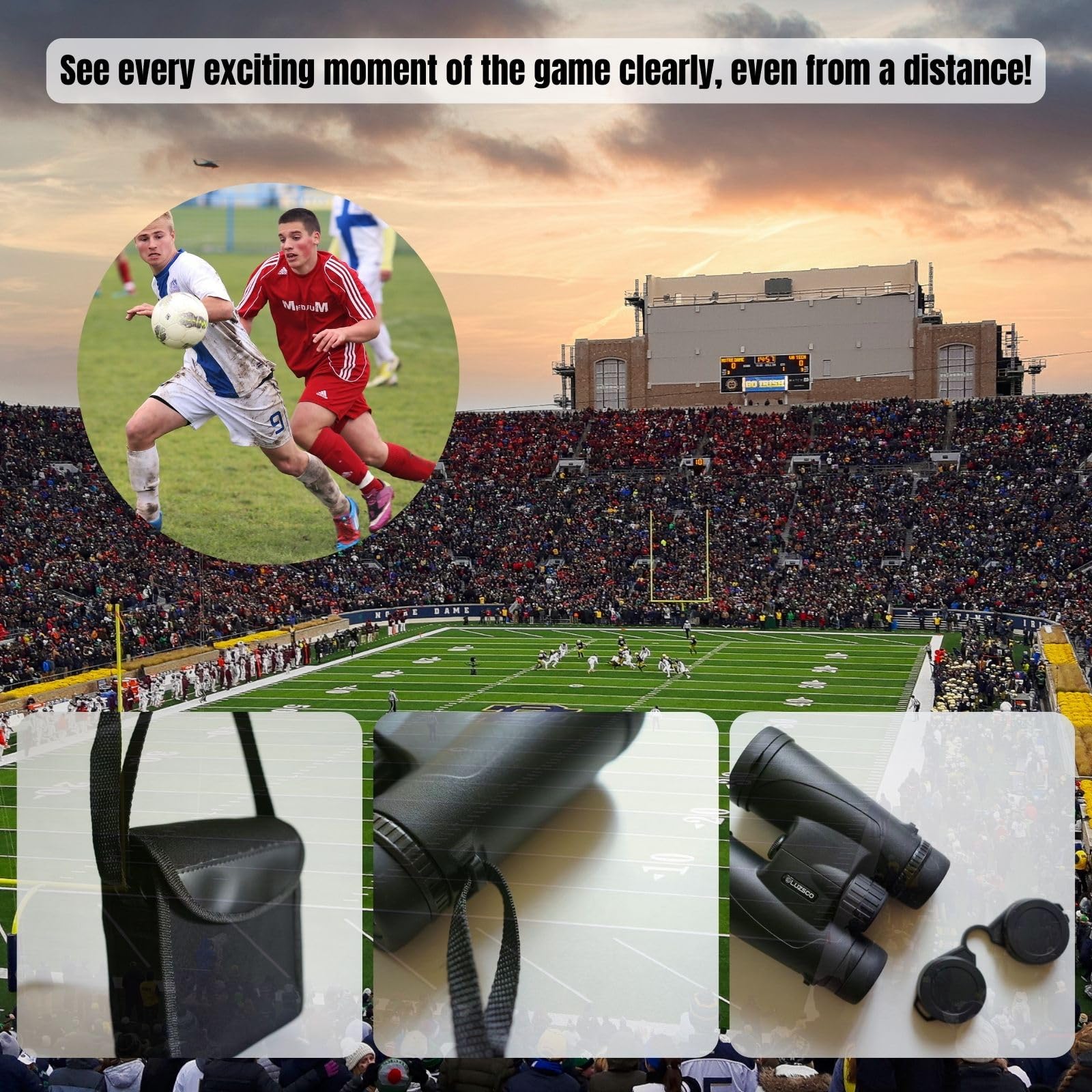10x42 HD Binoculars for Adults High-Powered – Waterproof Binoculars with Clear Wide View - Luzsco