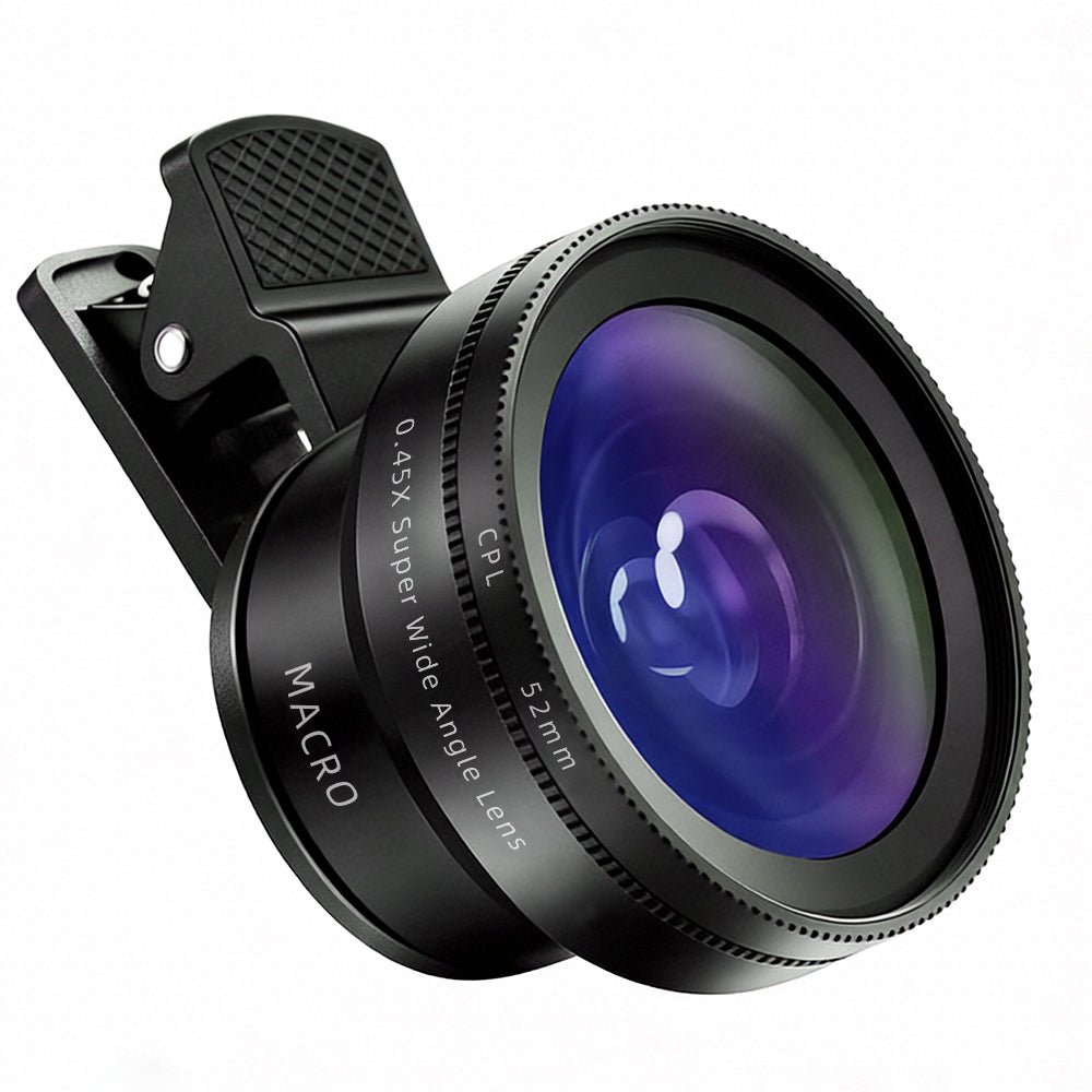 3 - in - 1 Clip - on Phone Camera Lens Kit – Macro, Wide Angle & CPL Filter for Smartphone Photography - Luzsco