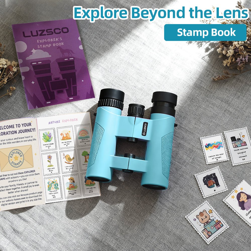 Binoculars for Kids 8 - 12, 10x25 Kids Binoculars for Nature Exploration, HD Childrens Binocular for Bird Watching, Hiking, Camping, Outdoor Adventure - Luzsco