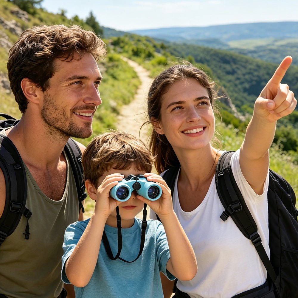 Binoculars for Kids 8 - 12, 10x25 Kids Binoculars for Nature Exploration, HD Childrens Binocular for Bird Watching, Hiking, Camping, Outdoor Adventure - Luzsco