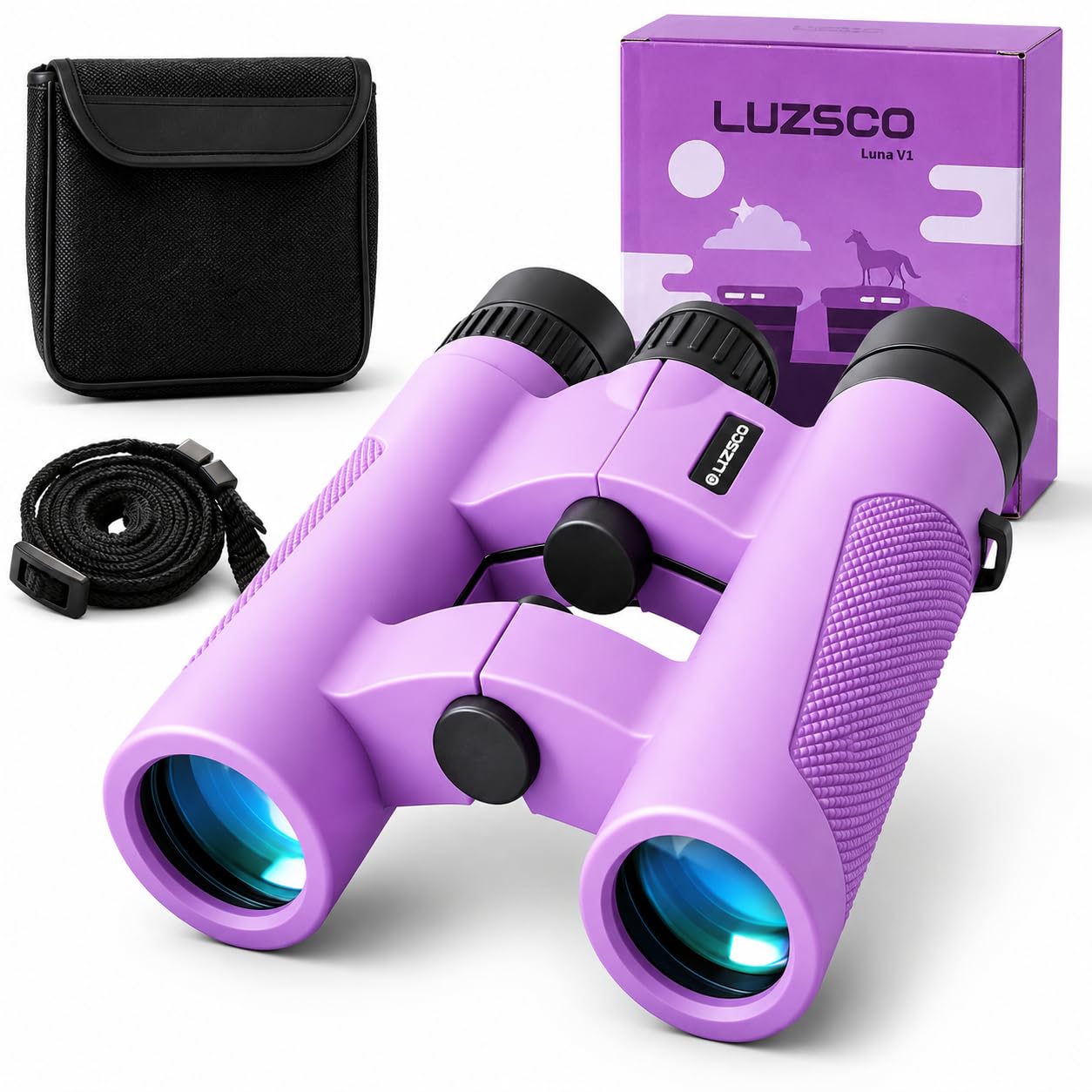Binoculars for Kids 8-12, 10x25 Kids Binoculars for Nature Exploration, HD Childrens Binocular for Bird Watching, Hiking, Camping, Outdoor Adventure - Luzsco