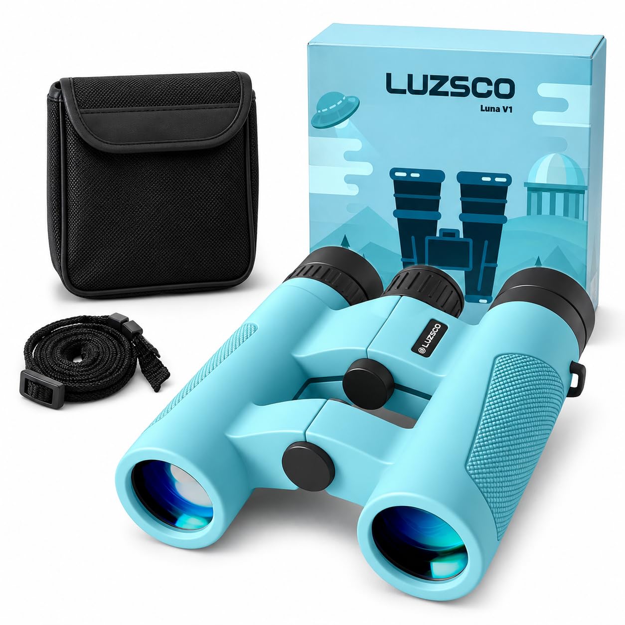 Binoculars for Kids 8-12, 10x25 Kids Binoculars for Nature Exploration, HD Childrens Binocular for Bird Watching, Hiking, Camping, Outdoor Adventure - Luzsco