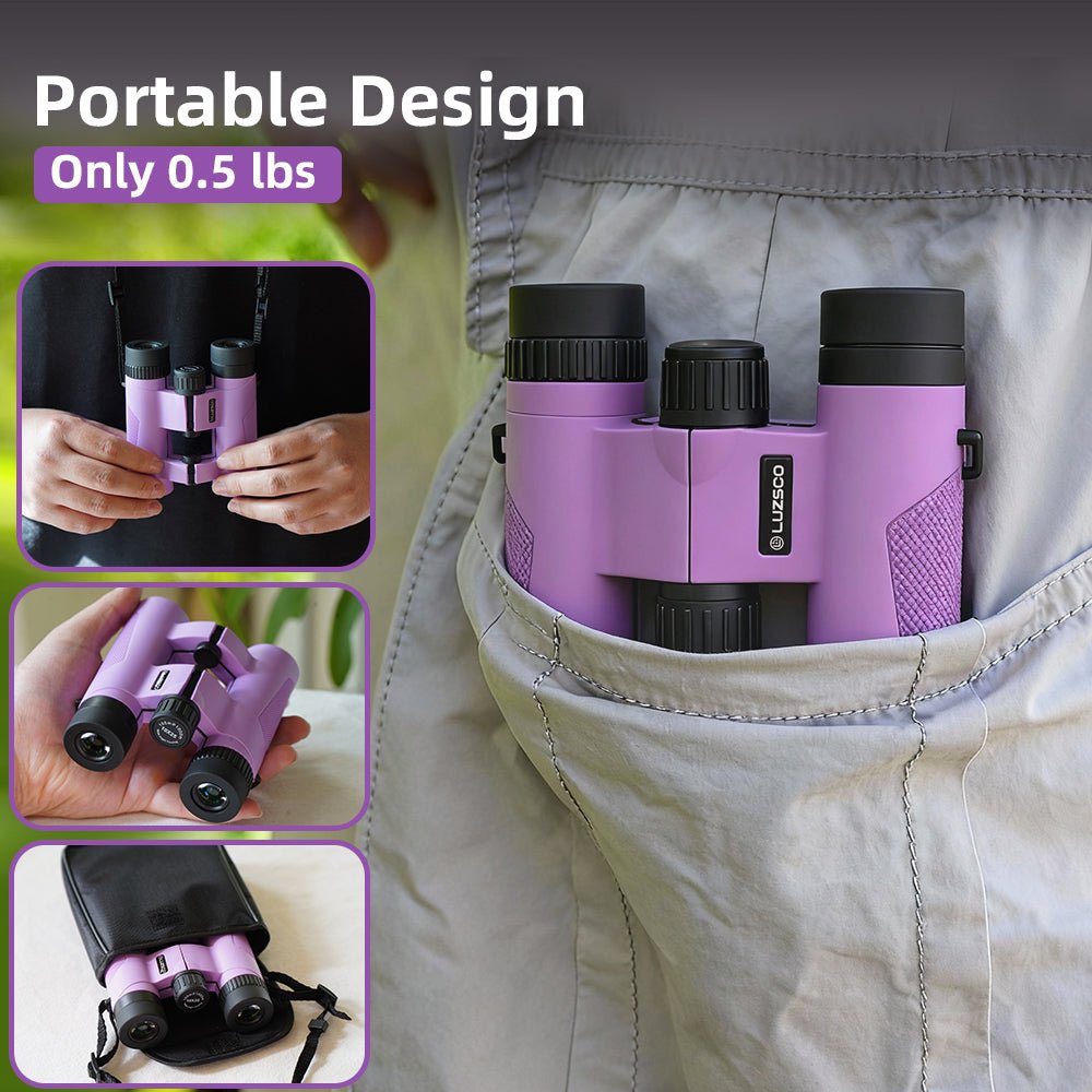 Binoculars for Kids 8 - 12, 10x25 Kids Binoculars for Nature Exploration, HD Childrens Binocular for Bird Watching, Hiking, Camping, Outdoor Adventure - Luzsco