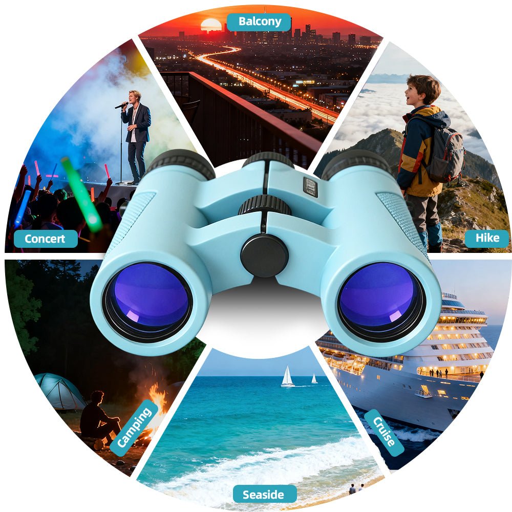 Binoculars for Kids 8 - 12, 10x25 Kids Binoculars for Nature Exploration, HD Childrens Binocular for Bird Watching, Hiking, Camping, Outdoor Adventure - Luzsco