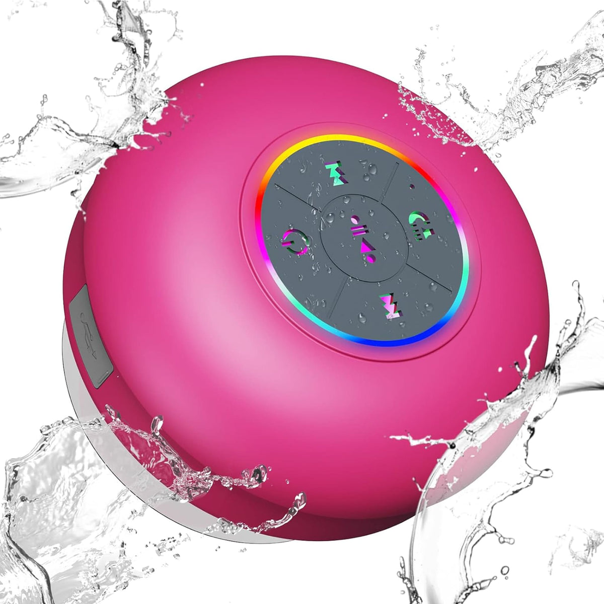 Waterproof Bluetooth Shower Speaker with LED, IPX4 Portable Wireless Hands - Free Mini Speaker, USB Rechargeable for Bath Beach Home - Audio, Smartphone - Bathergy