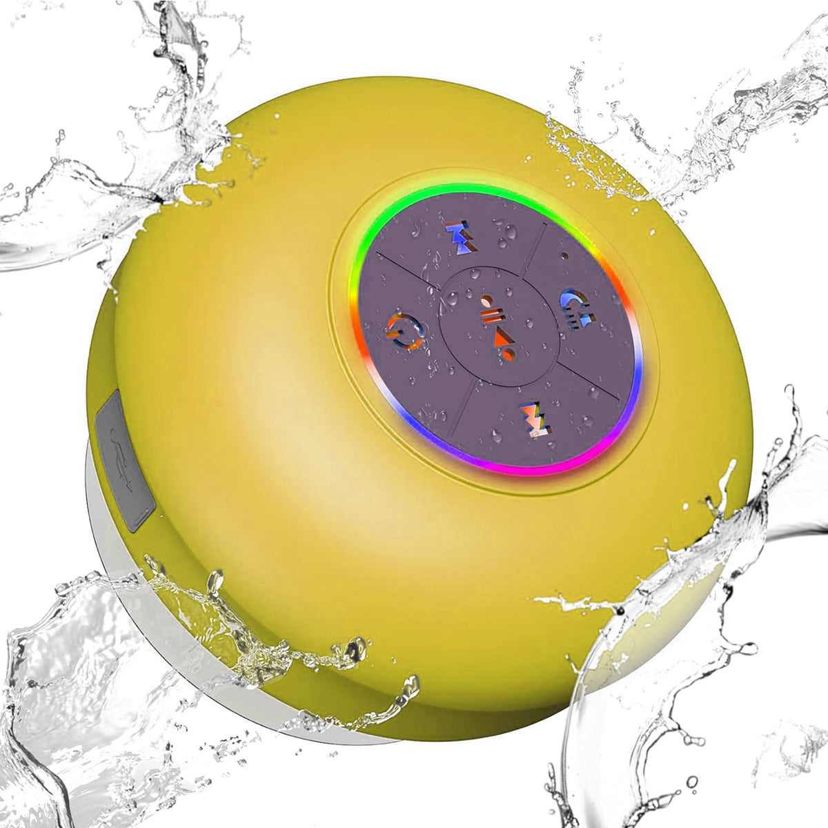 Waterproof Bluetooth Shower Speaker with LED, IPX4 Portable Wireless Hands - Free Mini Speaker, USB Rechargeable for Bath Beach Home - Audio, Smartphone - Bathergy